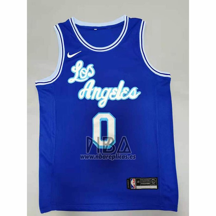 Camiseta Los Angeles Lakers Russell Westbrook NO 0 Hardwood Classic 2021-2022 Azul